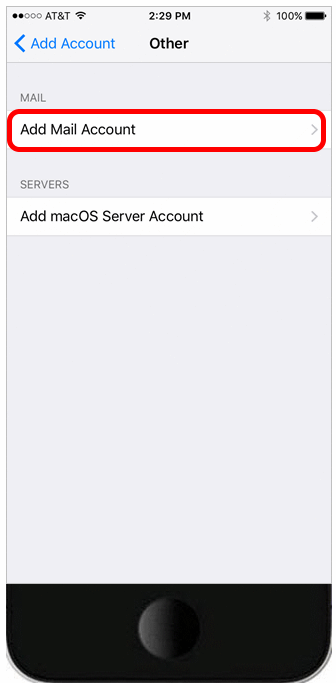 Apple iOS - Add Email Account